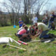 Students and Girl Scouts Planting Trees at Greenwood Elementary School